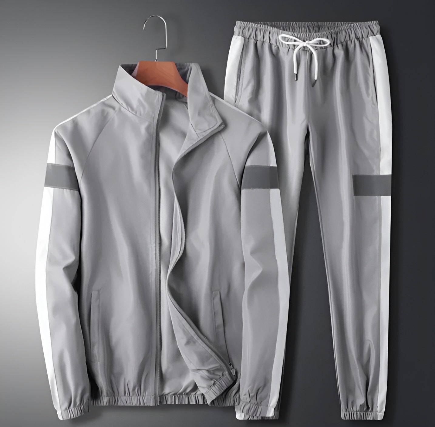 Casual Suit Men's Stand Collar Korean Style Loose Coat Sports Cargo Trousers